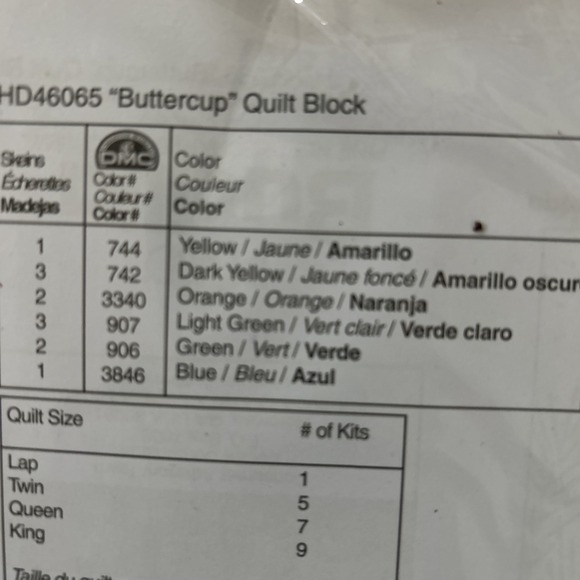 BUCILLA Stamped Cross Stitch Kit 46065 BUTTERCUPS QUILT BLOCKS KIT NEW - Picture 10 of 11